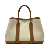 エルメス HERMES ガーデンパーティTPM D刻 ベージュ×ゴールド トワル ネゴンダ レディース トートバッグ