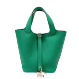 エルメス HERMES ピコタンロックPM Z刻 ヴェールジェイド シルバー金具 トリヨンクレマンス レディース ハンドバッグ