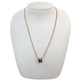 エルメス HERMES ミニ・ポップH　ネックレス ブラック･ゴールド エナメル・メタル アクセサリー