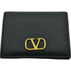 ヴァレンティノ VALENTINO Vロゴ シグネチャー スモール ウォレット ブラック ゴールド金具 レザー レディース 二つ折り財布