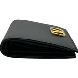 ヴァレンティノ VALENTINO Vロゴ シグネチャー スモール ウォレット ブラック ゴールド金具 レザー レディース 二つ折り財布