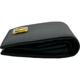 ヴァレンティノ VALENTINO Vロゴ シグネチャー スモール ウォレット ブラック ゴールド金具 レザー レディース 二つ折り財布