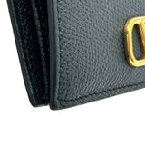 ヴァレンティノ VALENTINO Vロゴ シグネチャー スモール ウォレット ブラック ゴールド金具 レザー レディース 二つ折り財布