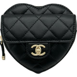 シャネル CHANEL ハートシェイプ ベルトバッグ AP2787 31番台 ブラック/ゴールド金具 ラムスキン レディース ウエストバッグ