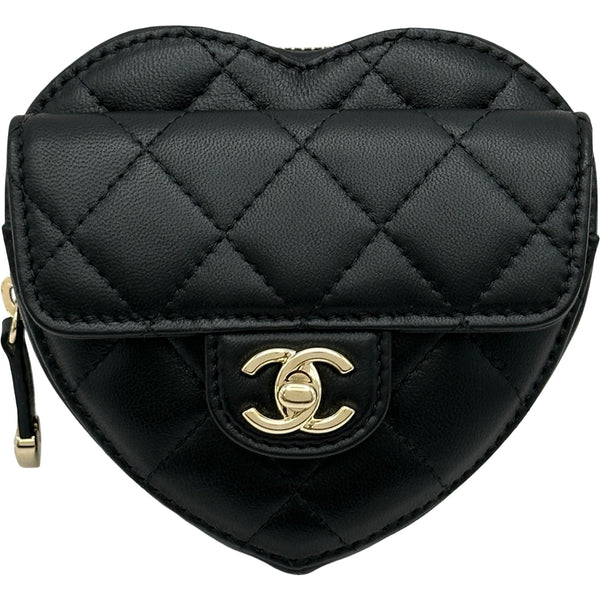 シャネル CHANEL ハートシェイプ ベルトバッグ AP2787 31番台 ブラック