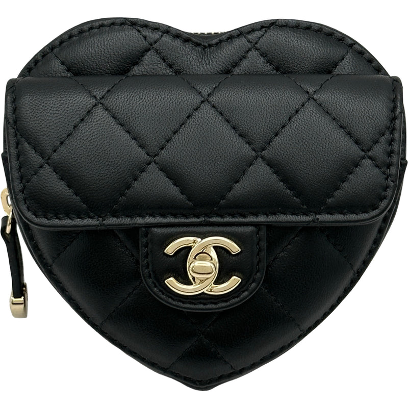 シャネル CHANEL ハートシェイプ ベルトバッグ AP2787 31番台 ブラック