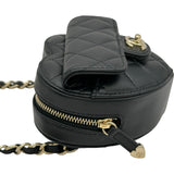 シャネル CHANEL ハートシェイプ ベルトバッグ AP2787 31番台 ブラック/ゴールド金具 ラムスキン レディース ウエストバッグ