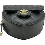 シャネル CHANEL ハートシェイプ ベルトバッグ AP2787 31番台 ブラック/ゴールド金具 ラムスキン レディース ウエストバッグ