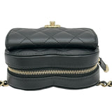シャネル CHANEL ハートシェイプ ベルトバッグ AP2787 31番台 ブラック/ゴールド金具 ラムスキン レディース ウエストバッグ