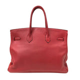 エルメス HERMES バーキン35 □G刻 ヴァーミリオン シルバー金具 フィヨルド レディース ハンドバッグ
