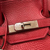 エルメス HERMES バーキン35 □G刻 ヴァーミリオン シルバー金具 フィヨルド レディース ハンドバッグ