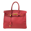 エルメス HERMES バーキン35 □C刻 ルージュヴィフ ゴールド金具 クシュベル レディース ハンドバッグ