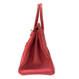 エルメス HERMES バーキン35 □C刻 ルージュヴィフ ゴールド金具 クシュベル レディース ハンドバッグ