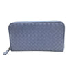 ボッテガ・ヴェネタ BOTTEGA VENETA イントレチャート ロングジップウォレット ダスティブルー ブロンズ金具 レザー メンズ 長財布