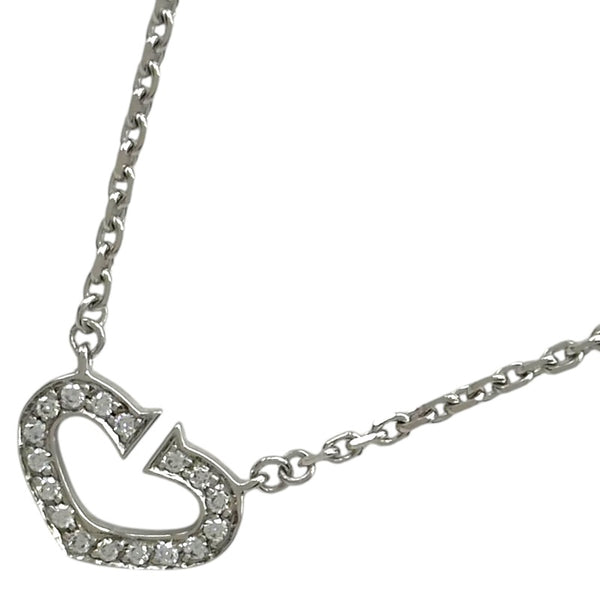 カルティエ Cartier Cハートダイヤネックレス ホワイトゴールド 750