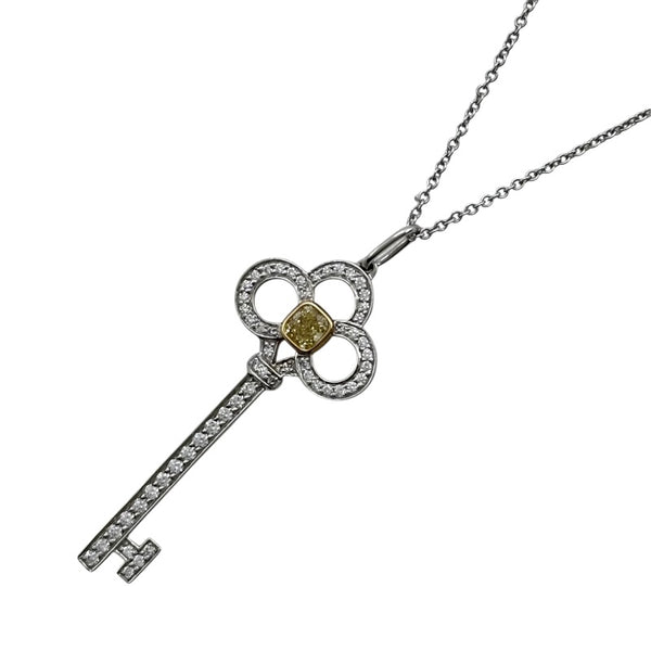 美品 Tiffany クラウン キー ネックレス ゴールド ティファニー TIFFANY＆CO クラウンキーネックレス ゴールド/プラチナ