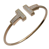ティファニー TIFFANY＆CO Tワイヤーワイドブレスレット ピンクゴールド Au750 ジュエリー