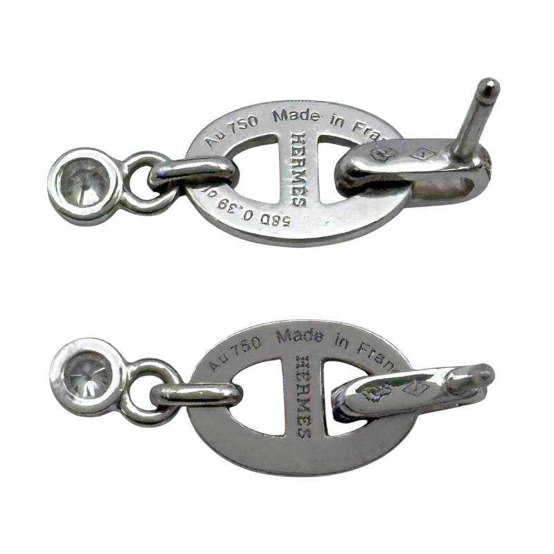 エルメス HERMES シェーヌダンクルピアス ホワイトゴールド 750