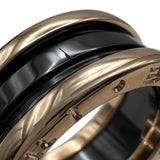 ブルガリ BVLGARI ビーゼロワンリング2バンド ピンクゴールド Au750/セラミック ジュエリー