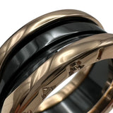 ブルガリ BVLGARI ビーゼロワンリング2バンド ピンクゴールド Au750/セラミック ジュエリー