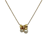 タサキ TASAKI パールリボンネックレス ゴールド K18 ダイヤモンド ジュエリー