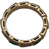 ブルガリ BVLGARI セルペンティヴァイパーリング ピンクゴールド Au750 マラカイト ジュエリー