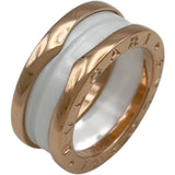 ブルガリ BVLGARI ビ―ゼロワンリング3バンド(S) ピンクゴールド Au750 セラミック ジュエリー