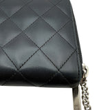シャネル CHANEL カンボン ロング ジップウォレット A50078 15番台 ブラック レザー レディース 長財布