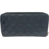 シャネル CHANEL カンボン ロング ジップウォレット A50078 15番台 ブラック レザー レディース 長財布