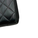 シャネル CHANEL カンボン ロング ジップウォレット A50078 15番台 ブラック レザー レディース 長財布