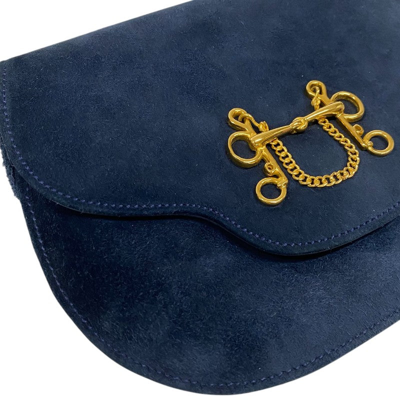 エルメス HERMES ソローニュポシェット ○F刻 ネイビー ゴールド金具
