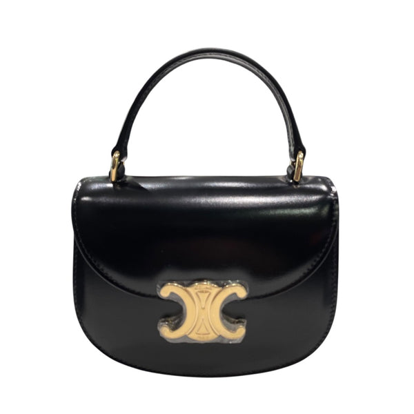 セリーヌ CELINE ミニブサス　クレア 10L063 ブラック シャイニーカーフ レディース ショルダーバッグ セリーヌ CELINE ミニブサス クレア 10L063 ブラック シャイニーカーフ