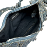 バレンシアガ BALENCIAGA ル カゴール XS 671309 ブルー デニム レディース ショルダーバッグ