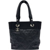 シャネル CHANEL パリビアリッツトートPM A34208 18番台 ブラック シルバー金具 コーティングキャンバス レディース トートバッグ