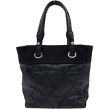 シャネル CHANEL パリビアリッツトートPM A34208 18番台 ブラック シルバー金具 コーティングキャンバス レディース トートバッグ