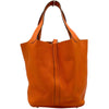 エルメス HERMES ピコタンロックMM □N刻 オレンジ シルバー金具 トリヨン レディース ハンドバッグ