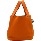エルメス HERMES ピコタンロックMM □N刻 オレンジ シルバー金具 トリヨン レディース ハンドバッグ