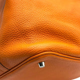 エルメス HERMES ピコタンロックMM □N刻 オレンジ シルバー金具 トリヨン レディース ハンドバッグ