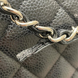 シャネル CHANEL マトラッセ25 A01112 4番台 ブラック シルバー金具 キャビアスキン レディース ショルダーバッグ