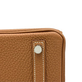 エルメス HERMES バーキン25 K刻 ゴールド シルバー金具 トゴ レディース ハンドバッグ