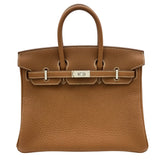 エルメス HERMES バーキン25 K刻 ゴールド シルバー金具 トゴ レディース ハンドバッグ