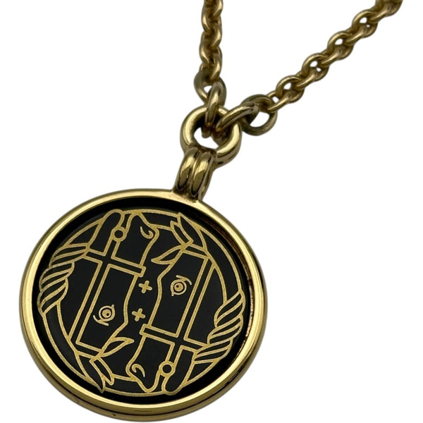 エルメス HERMES メダイユカドリージュPM ネックレス ブラック