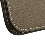 エルメス HERMES ドゴンロング X刻 エトゥープ シルバー金具 トリヨン レディース 長財布