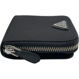 プラダ PRADA トライアングルロゴ コンパクトウォレット 1M0522 ブラック シルバー金具 ナイロン レディース 二つ折り財布