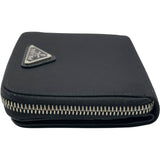 プラダ PRADA トライアングルロゴ コンパクトウォレット 1M0522 ブラック シルバー金具 ナイロン レディース 二つ折り財布