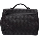 ボッテガ・ヴェネタ BOTTEGA VENETA イントレチャートビジネスバッグ ブラウン　シルバー金具 レザー メンズ ビジネスバッグ