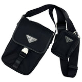 プラダ PRADA Re-Nylon ショルダーバッグ 2VD043 ブラック/シルバー金具 ナイロン レディース ショルダーバッグ