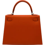 エルメス HERMES ケリー28 外縫い □X刻 フー シルバー金具 エプソン レディース ハンドバッグ