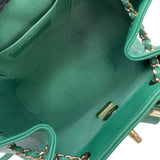 シャネル CHANEL マトラッセ柄 バッグパック グリーン ラムスキン レディース リュック・デイパック