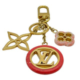 ルイ・ヴィトン LOUIS VUITTON ポルトクレ・カラーライン M64525 ゴールド/ピンク メッキ レディース キーホルダー